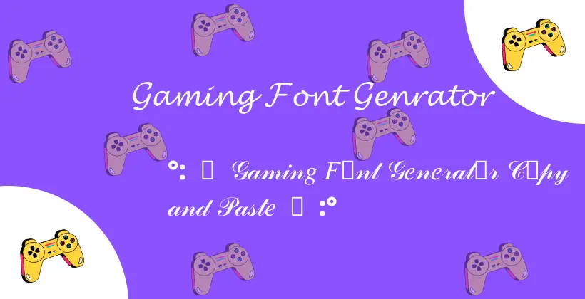 Gaming Font Generator Tool